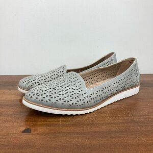 Lifestride Velocity Zamora Perforated Flat Gray Loafers Women’s Size 8.5M.